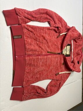 Naketano Red Heathered Full-Zip Hoodie Jacket